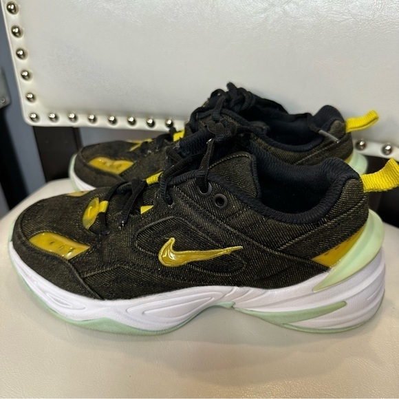 Nike Womens M2K Tekno Black Twill Denim Size 7 BV0970 001 Yellow Mint Colorway - Picture 5 of 11
